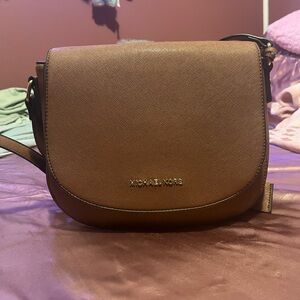 Michael Kors Hamilton Brown Leather Crossbody Bag